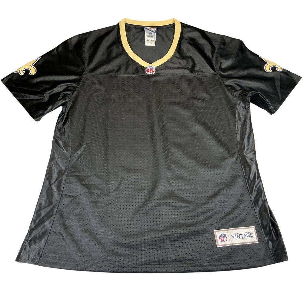 NFL Pro Line Vintage New Orleans Saints Jersey Shirt Black‎ Gold Men's Large